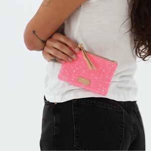 EUC Leather Consuela Shine Pouch Pink & Stars